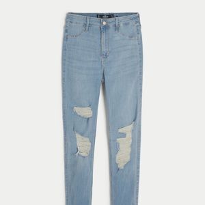 Brand new Hollister, HIGH-RISE RIPPED LIGHT WASH JEAN LEGGINGS